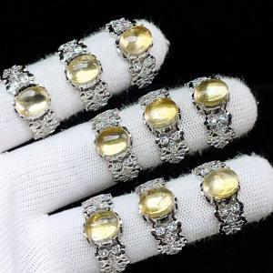 PROME 天然石 特別仕様品・限定品・再入荷不可・シトリン・白銅指輪・フリーサイズ・P10154