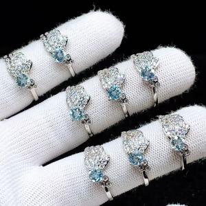 PROME 天然石 特別仕様品・限定品・再入荷不可・ブルートパーズ・白銅指輪・フリーサイズ・P10566
