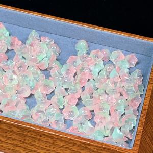 PROME 瑠璃 ガラス 桜 貫通孔 NO.P2142