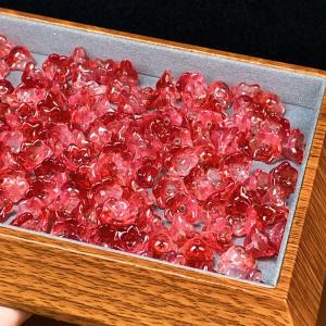 PROME 瑠璃 ガラス 桜 貫通孔 NO.P2143