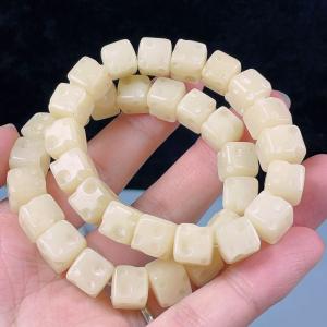 PROME 天然石 ネフライト チーズ 10mm ブレスレット NO.P221｜gimi1225