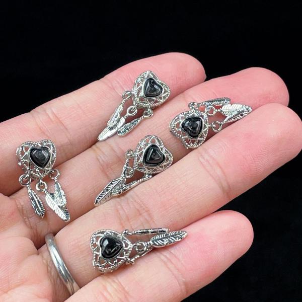 PROME 天然石 ハイパーシーン 白銅  貫通孔 NO.P2225