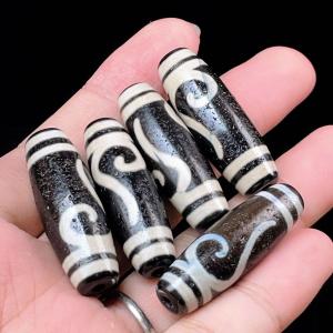 天珠 金銭鈎天珠 如意鈎天珠 金銭釣天珠 38×12mm 金運 運気上昇