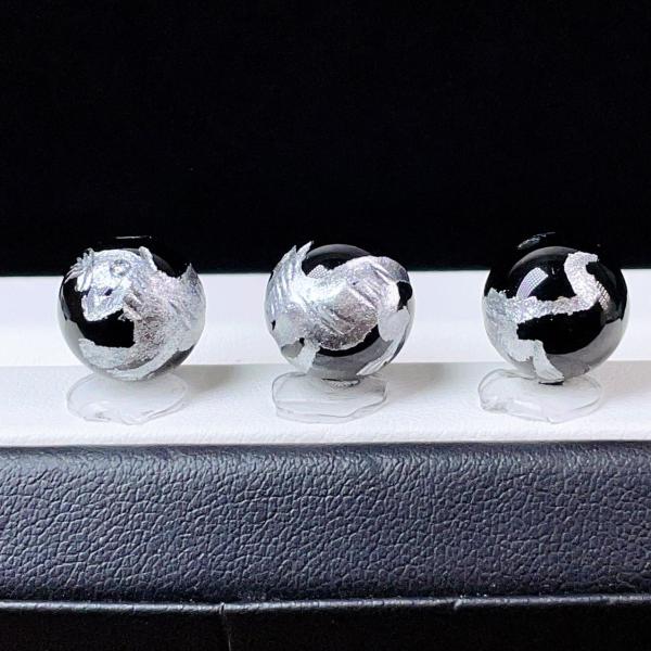 PROME・高品質・天然石・大人気・風水四神・オニキス・白虎・12mm・貫通孔・彫刻品・パーツ 【西...