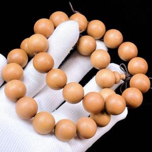 PROME 老山白檀・インドのマイソール地方産・15mm ・ブレスレット 念珠　【当店の香木は人工香料添加はございません。】香木・数珠・念珠 P4902