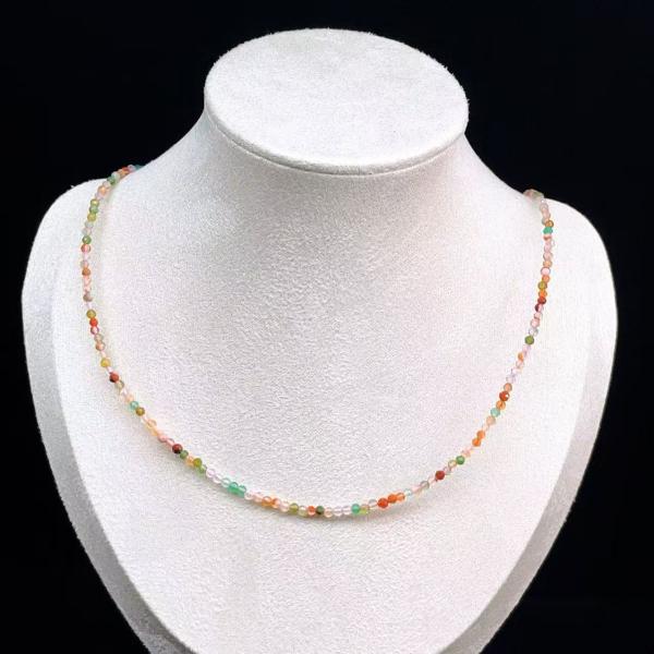 PROME 天然石・高品質・ミックスカルセドニー・多用途アクセサリー・ネックレス・ブレスレット・アン...