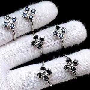 PROME 天然石・特別仕様品・限定品・再入荷不可・ブラックスピネル・白銅（キュプロニッケル）製・指輪・フリーサイズ・P6783