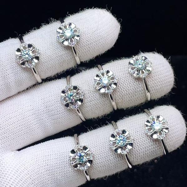 PROME 天然石 特別仕様品・限定品・再入荷不可・モアサナイト・白銅指輪・フリーサイズ・P7182