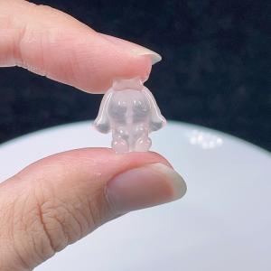 PROME 天然石 ストロベリークォーツ 牛 竪穴 貫通孔穴 パーツ 手芸 NO