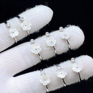 PROME 天然石 特別仕様品・限定品・再入荷不可・マザーオブパール・白銅指輪・フリーサイズ・P8377
