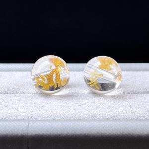 PROME・天然石・大人気・十二支・電圧合成水晶・亥・豚・10mm・貫通孔・彫刻品・パーツ P9204