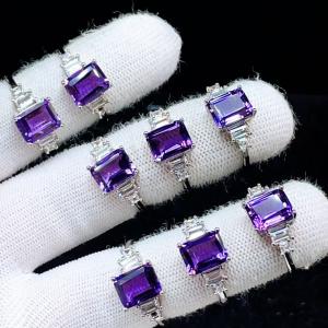 PROME 天然石 特別仕様品・限定品・再入荷不可・アメジスト・白銅指輪・フリーサイズ・ P9778