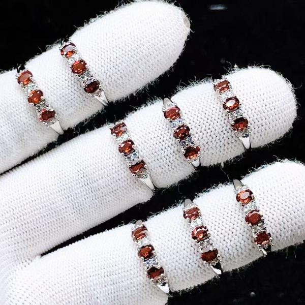 PROME 天然石 特別仕様品・限定品・再入荷不可・ガーネット・白銅指輪・フリーサイズ・ P9786