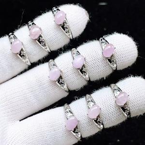 PROME 天然石 特別仕様品・限定品・再入荷不可・クンツァイト・白銅指輪・フリーサイズ・ P9810