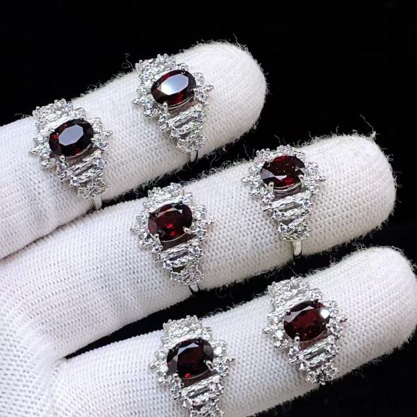 PROME 天然石 特別仕様品・限定品・再入荷不可・ガーネット・白銅指輪・フリーサイズ・p9873