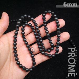 PROME 天然石  高品質 シュンガイト 6mm 三連 ブレスレット NO.S8-009 アクセサリー
