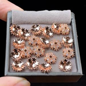 PROME コッパー（銅）ビーズキャップ 【9x9x3mm】 【10mmサイズの玉に使用するのおすすめ！】ローズゴールドカラーのコーティング V20955