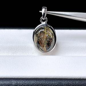 【極上品】ゴールドルチル　ペンダントトップ　S925 太陽放射ルチル PROME 天然石 一点物・特別仕様品・太陽放射ルチル・ゴールドルチル