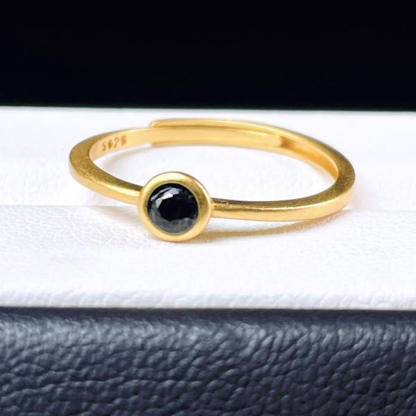 PROME・PREMIUM 天然石 一点物・特別仕様品・ブラックスピネル・指輪・フリーサイズ・SIL...
