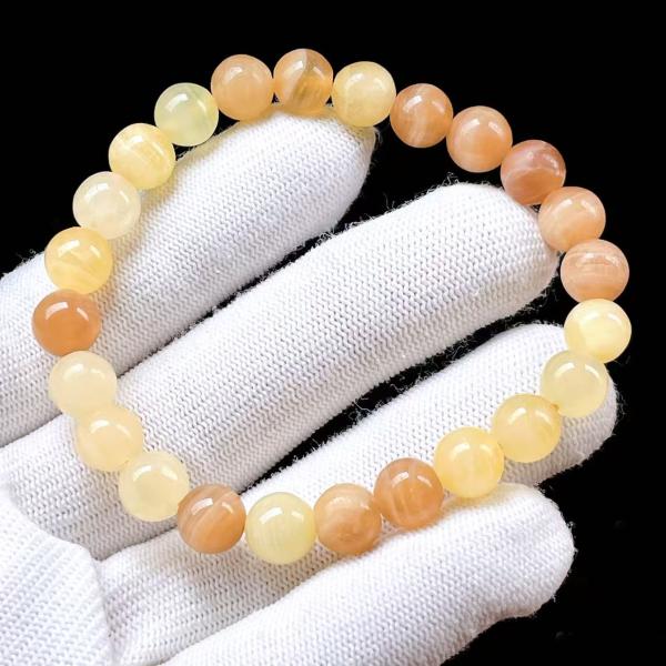 PROME 天然石 一点物・イエローカルサイト・Yellow Calcite・メキシコ産・ブレスレッ...