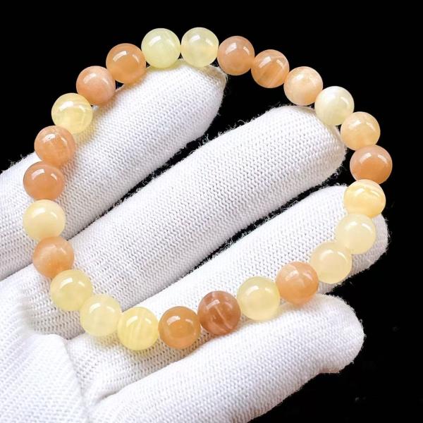 PROME 天然石 一点物・イエローカルサイト・Yellow Calcite・メキシコ産・ブレスレッ...