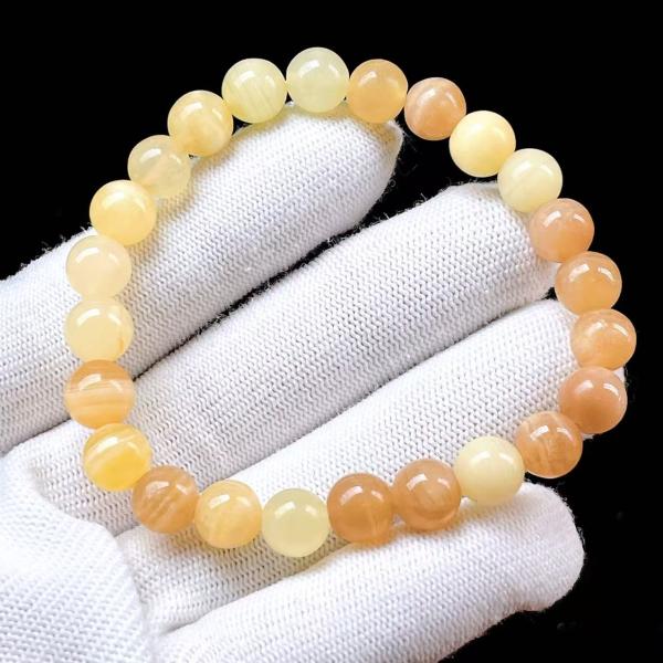 PROME 天然石 一点物・イエローカルサイト・Yellow Calcite・メキシコ産・ブレスレッ...