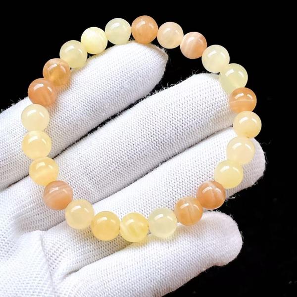 PROME 天然石 一点物・イエローカルサイト・Yellow Calcite・メキシコ産・ブレスレッ...