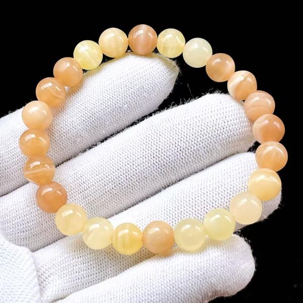 PROME 天然石 一点物・イエローカルサイト・Yellow Calcite・メキシコ産・ブレスレッ...