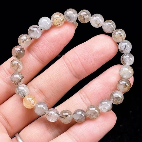 PROME 天然石【一点物】デンドライトインクォーツ・デンドリティッククォーツ・ブラジル産・ブレスレ...