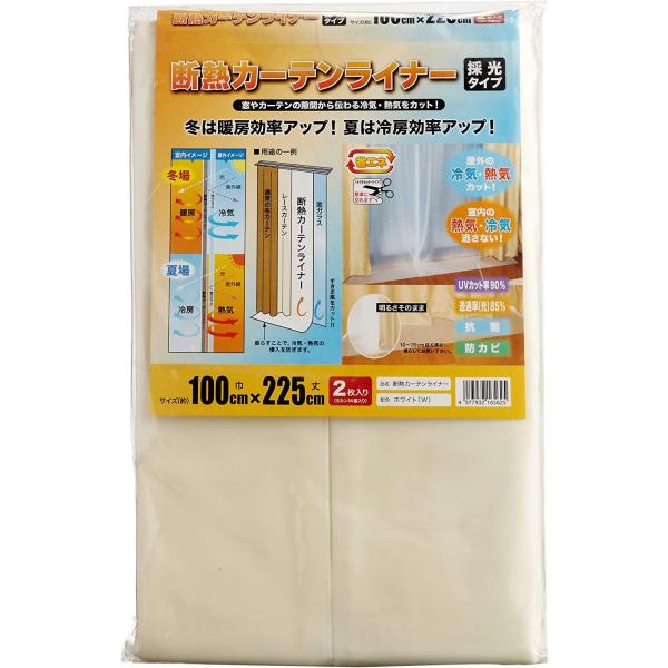 明和グラビア　MEIWA　断熱カーテンライナー 　採光タイプ　100×225cm　2枚セット　ホワイ...