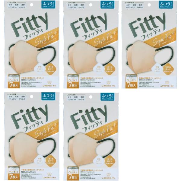 [タマガワエーザイ] (5個セット) フィッティ スタイルフィットプラス 立体 7枚入り ハニーベー...