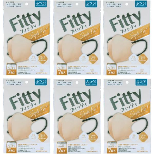 [タマガワエーザイ] (6個セット) フィッティ スタイルフィットプラス 立体 7枚入り ハニーベー...