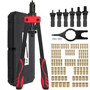 Proster ハンドリベッターセット 両手式 M3/M4/M5/M6/M8/M10などに対応 150pcsリベットナット付属 リベットナッター セット