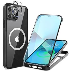 HAUTRKBG iPhone 12 Pro 用 ケース クリア 両面強化ガラス 360°全面保護   [100％画面感