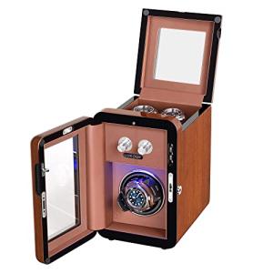 LUKDOF新型ワインディングマシーン 腕時計自動巻き器 ウォッチワインダー 調整可能クッション 高級 静音設計 LED