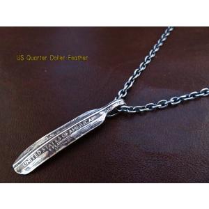 25セント コイン フェザー ネックレス ペンダント シルバー インディアンジュエリー