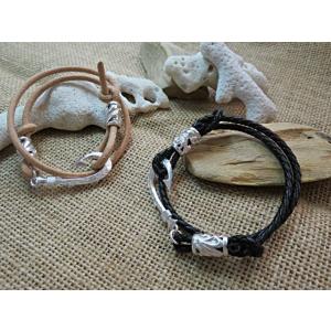 ハワイアンジュエリー ブレスレット シルバー925 レザー 本革 フィッシュフック