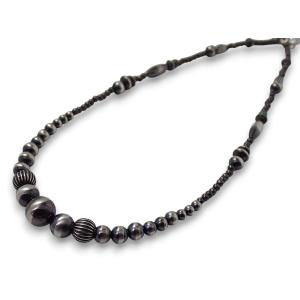 インディアンジュエリー ビーズ ネックレス ナバホパール シルバー925