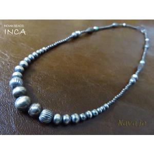 インディアンジュエリー ビーズ ネックレス シルバー925 ターコイズ チェーン ナバホ INCA