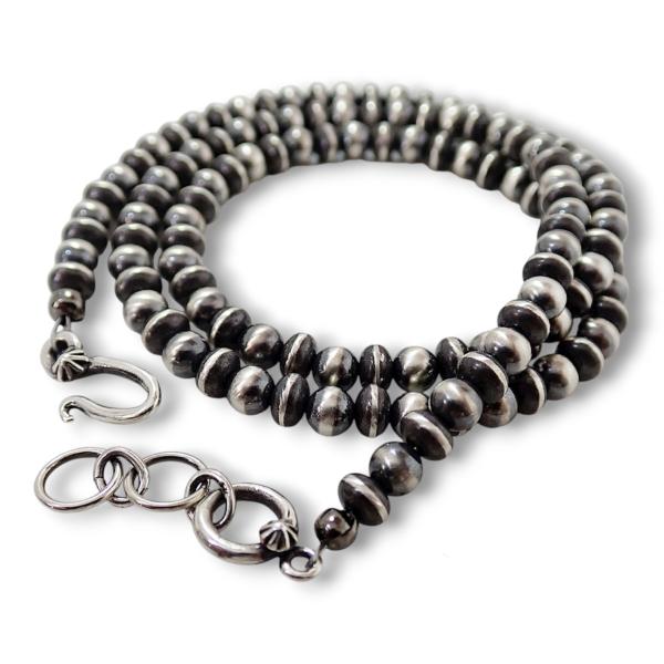 ナバホ ビーズネックレス ロンデルナバホパールミックスタイプ シルバー925 インディアンジュエリー...