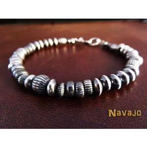 インディアンジュエリー ブレスレット ビーズ ナバホパール ハンドメイド シルバー925 INCA