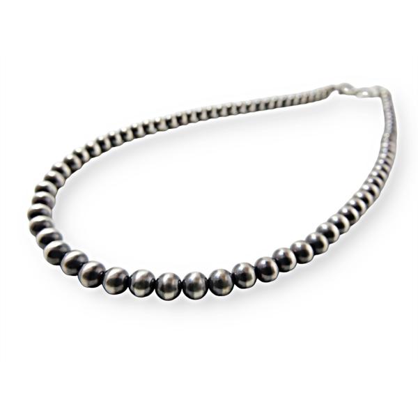 インディアンジュエリー ネックレス ナバホパール ハンドメイド シルバー925 5mm INCA