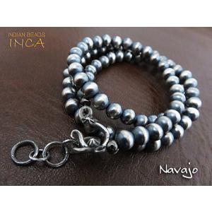 インディアンジュエリー ネックレス ナバホパール ハンドメイド シルバー925 6mm INCA