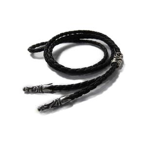 革紐 ネックレス レザー 編み込み シルバー925 チョーカー ブラック 革ひも レザーチョーカー