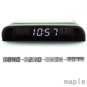 車用時計 車載デジタル温度計 LCD表示モニター 電波時計
