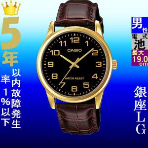 腕時計 メンズ カシオ クォーツ ケース幅40mm SCHON 革ベルト ゴールド/ブラック/ブラウン色 CASIO 116QMTPV001GL1B｜ginlux-don