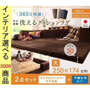 こたつ用フロアソファ 大 250×174×35cm ポリエステル コの字型 30mmマット 日本製 ...