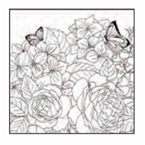 七宝素材／額用ホワイトベース　美しい花＆蝶　80×80mm