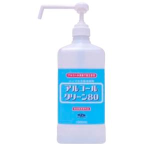 手指消毒剤 アルコールクリーン80(１Ｌ×６本入)※個別送料￥880