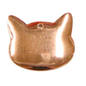 七宝素材彫金板／Ｂ−ねこの顔　縦20×横21mm